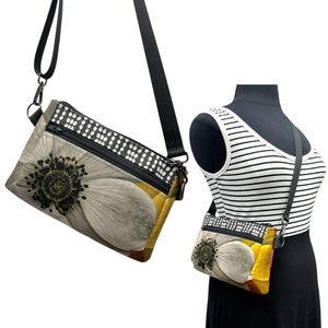 SALE Hip Bag Big Grey Flower