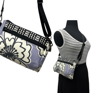 SALE Hip Bag Light Purple Bold Flower