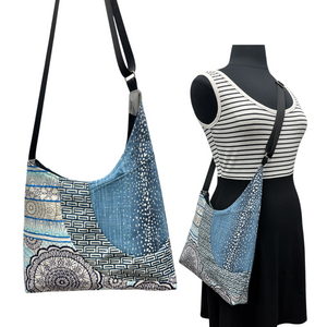 SALE Cross Body Tote Tri-Blues!