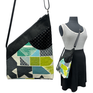 SALE Festival Bag Geometric Citrus Blue Black Grey