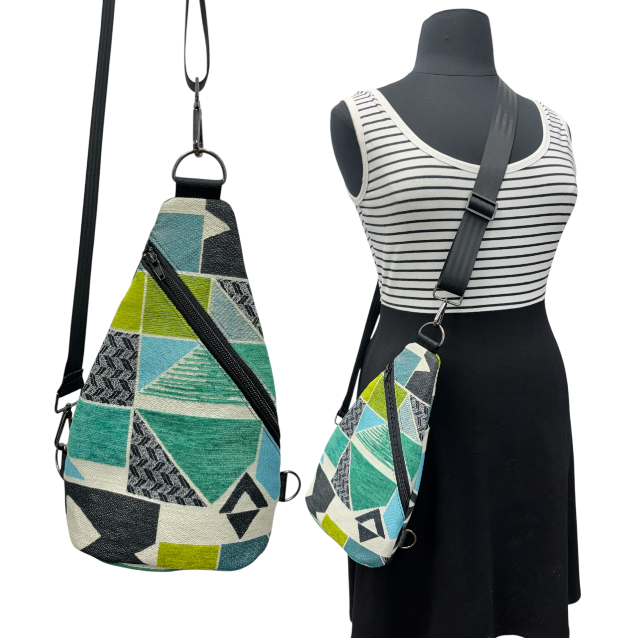 Sale Sling Bag Geometric Citrus Blue Black Grey