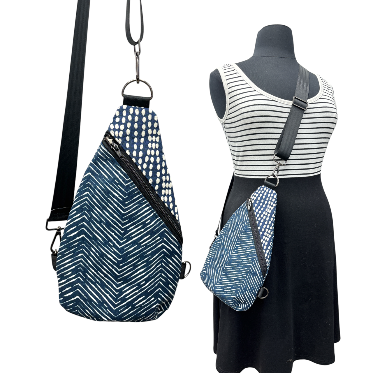 Sale Sling Bag Blue Zig Zag