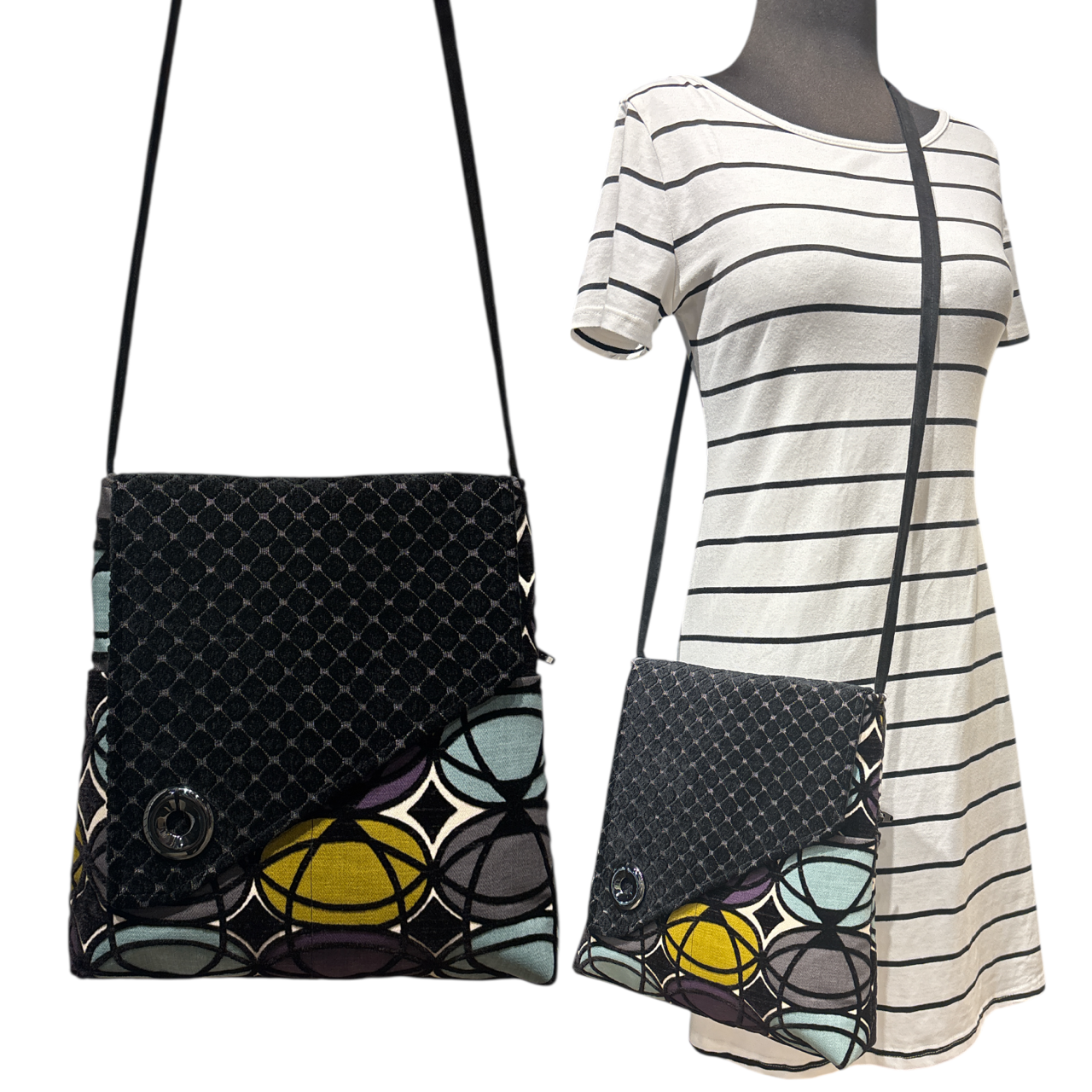 SALE Day Bag Geo Fabric Black