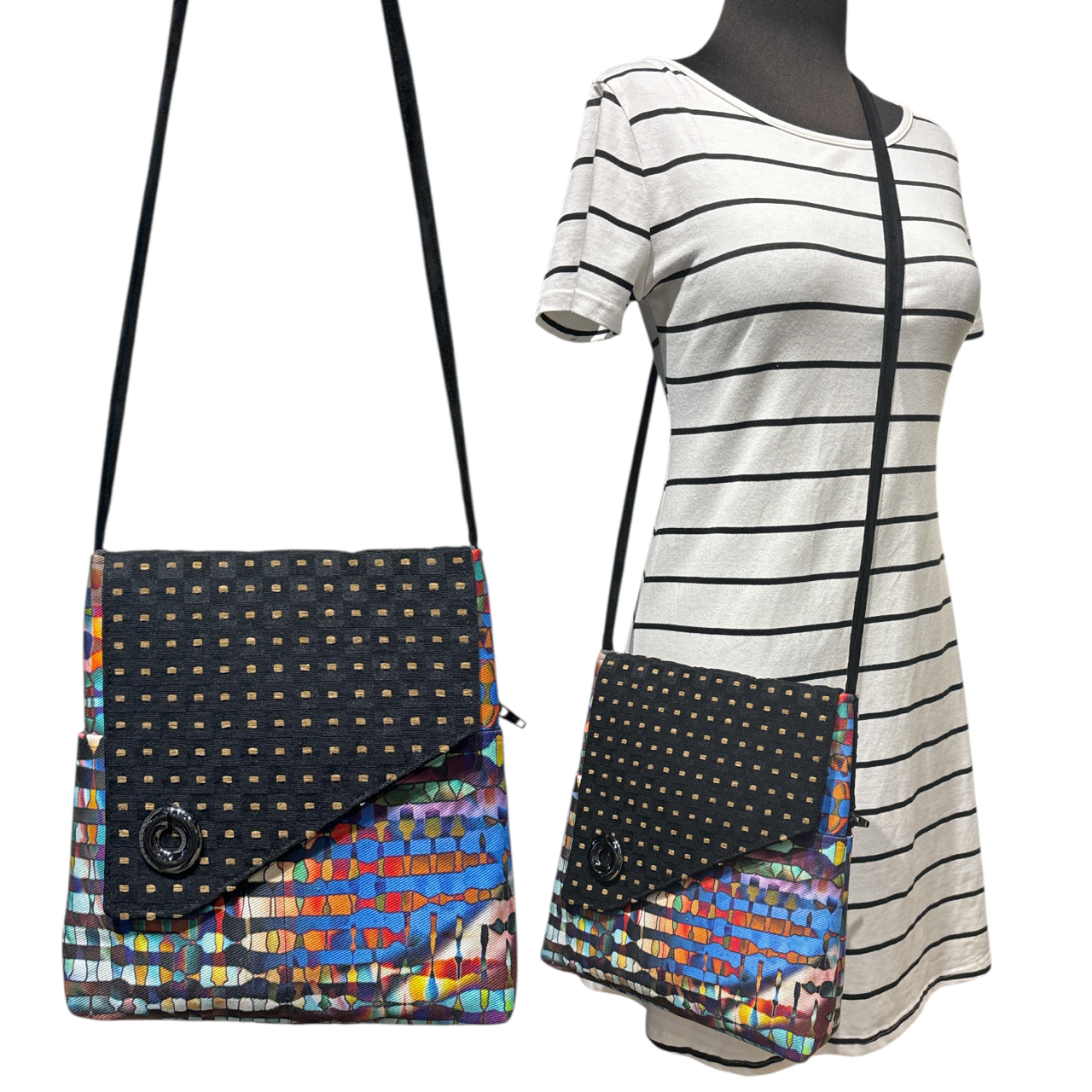 SALE Day Bag Black Glitch