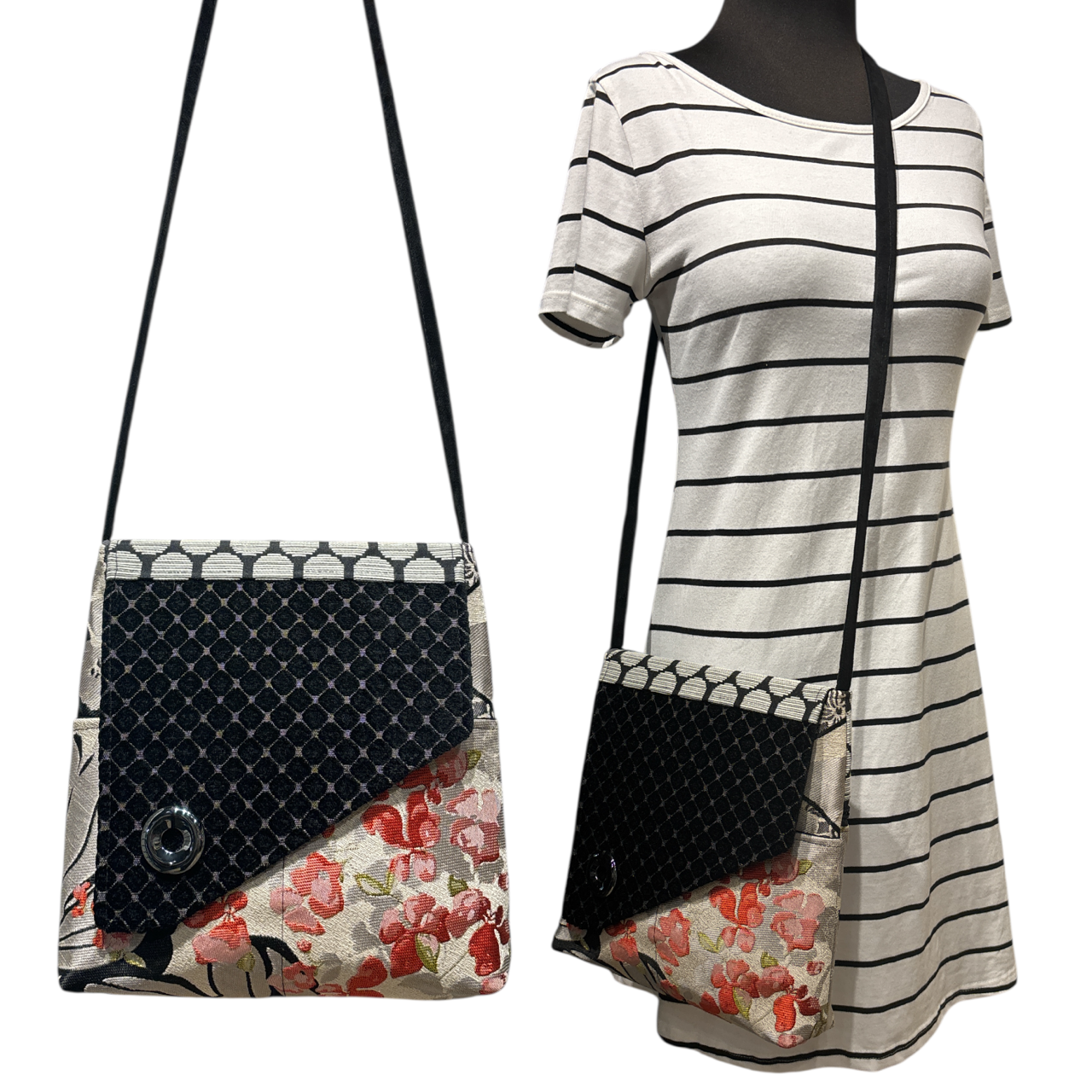 SALE Day Bag Cherry Blossom Black