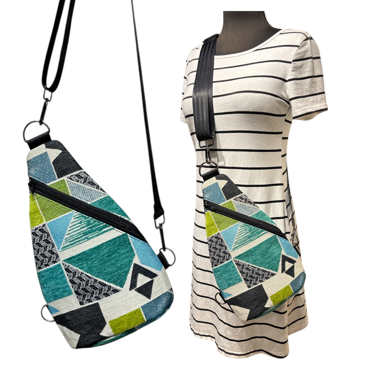 Sale Sling Bag Blue Citrus Shapes