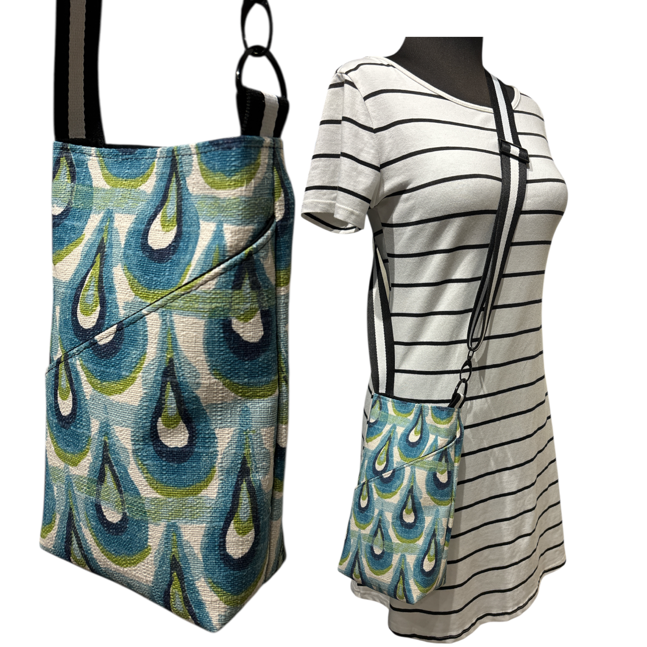 Sale Water Bottle Bag Peacock Feather