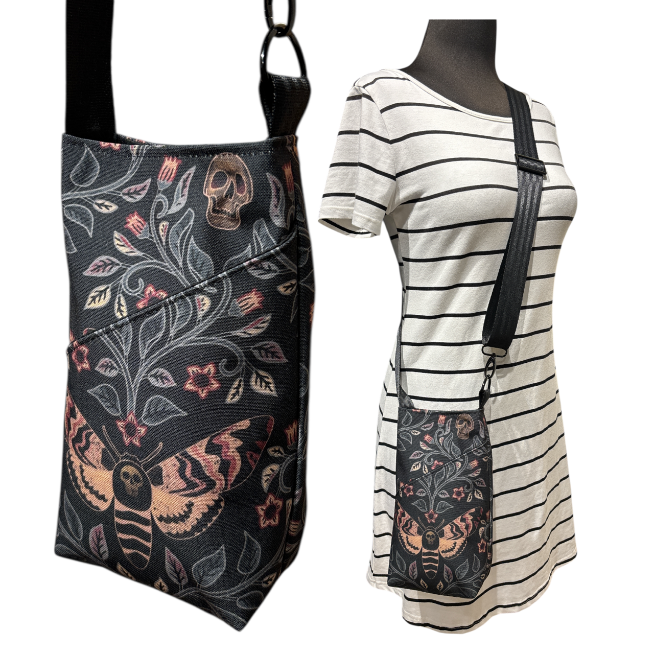 Sale Water Bottle Bag Death Moth Black