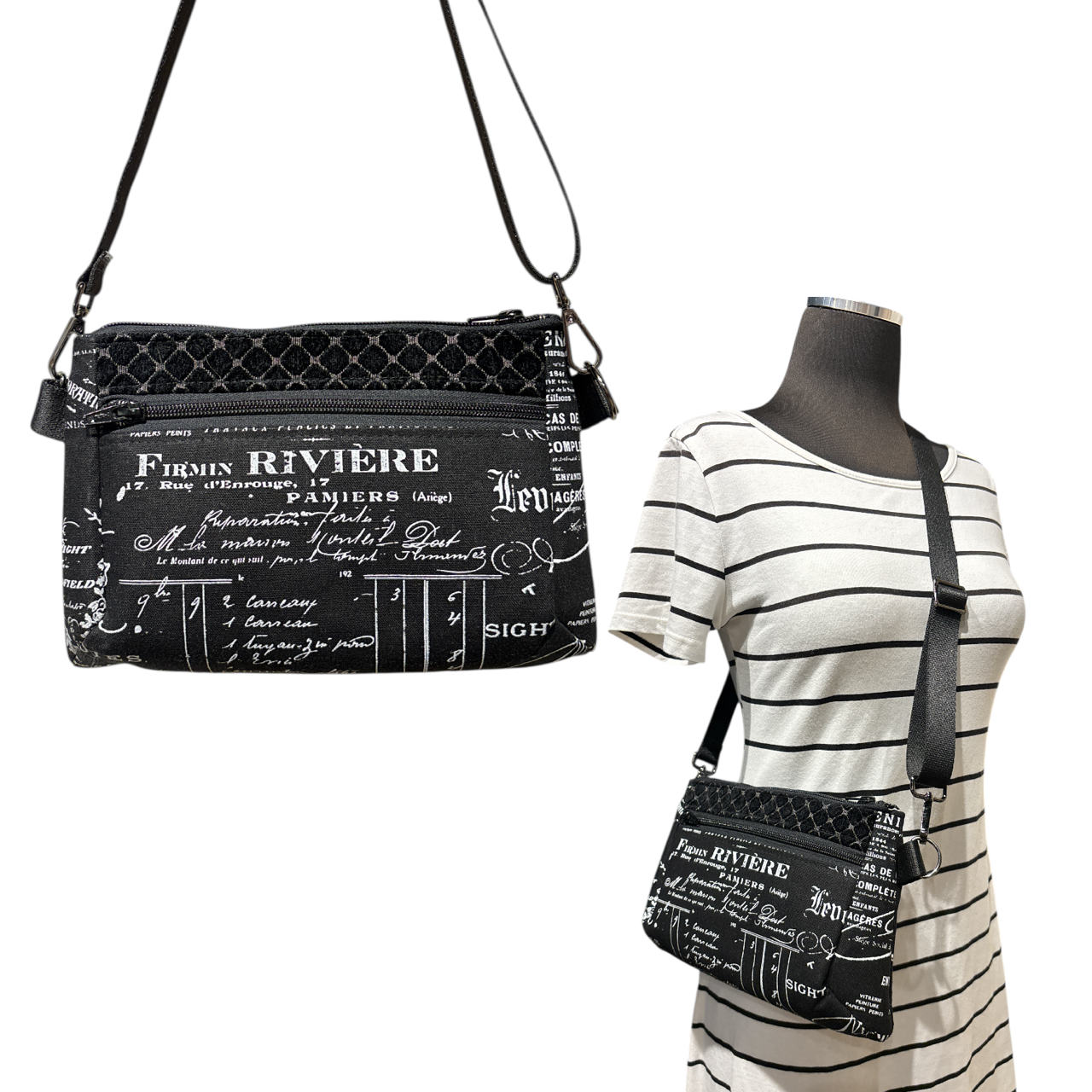 SALE 3-Way Bag Black Script Riviere