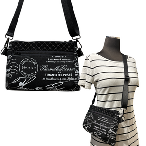 SALE 3-Way Bag Black Script Stamp