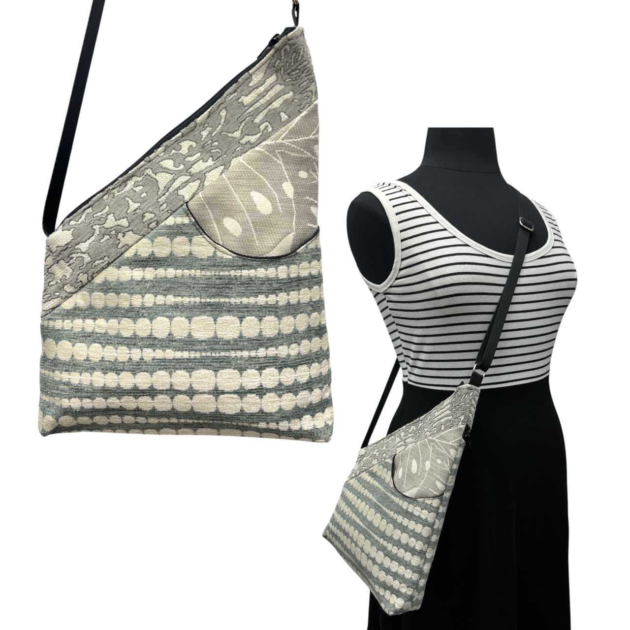 SALE Festival Bag Fun Light Blue Grey Light Tan Dreams