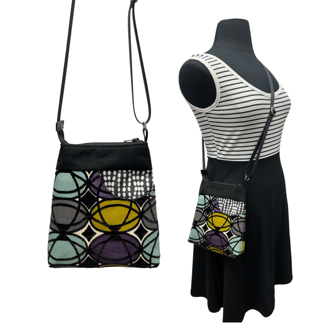 Sale MIILK Bag Aqua Purple Mustard Grey Black Geometric