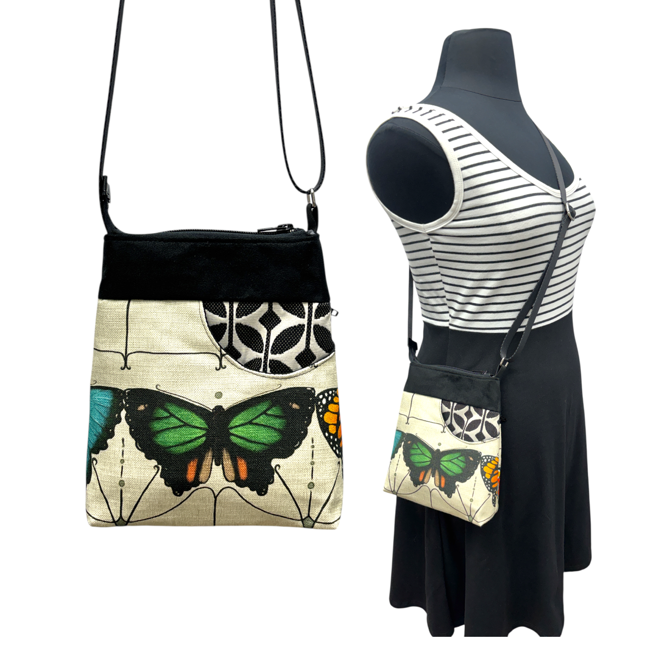 Sale MIILK Bag Specimen Butterfly Green on Black