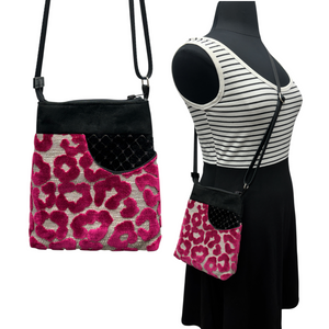 Sale MIILK Bag Deep Pink Black Big Cat Abstract