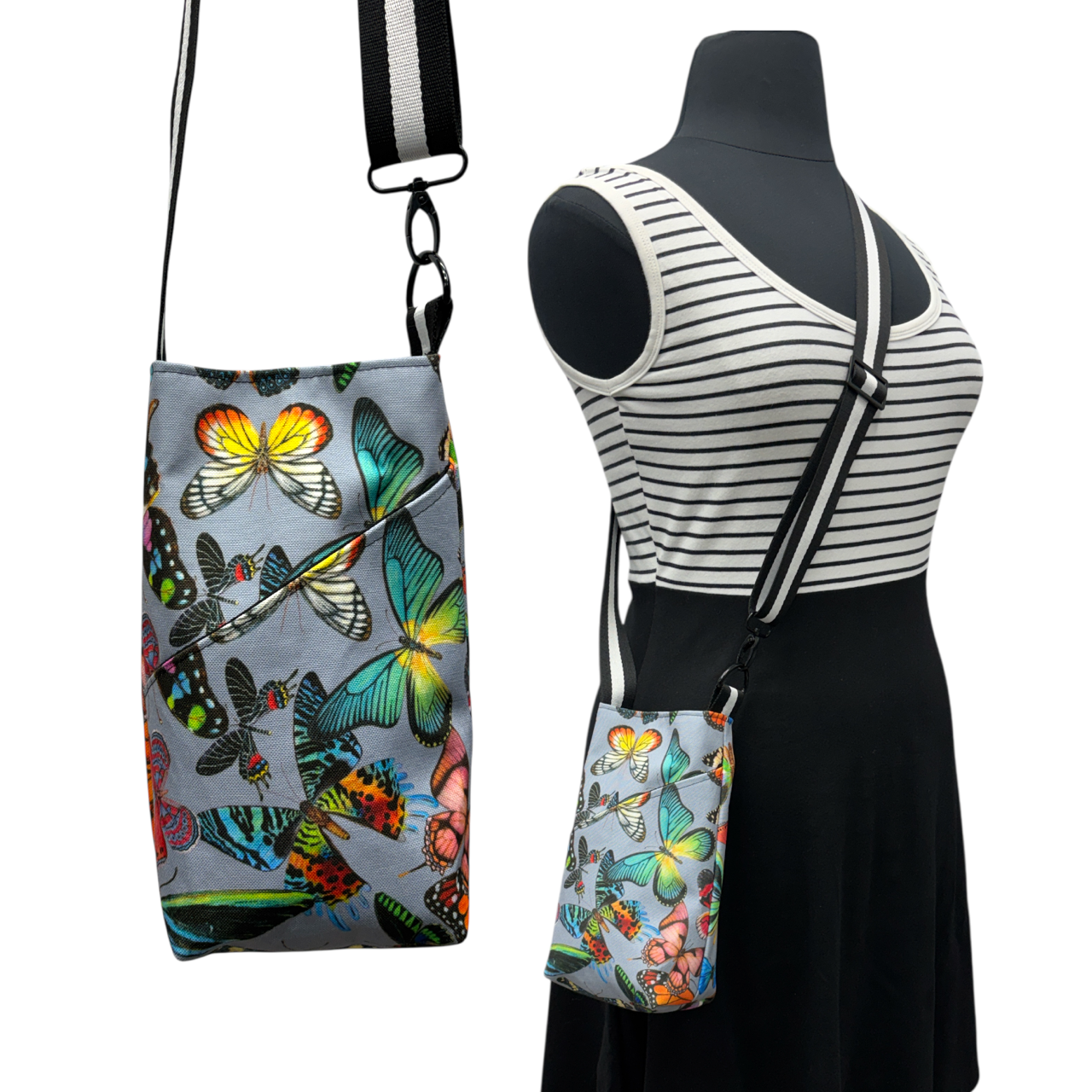 Water Bottle Bag Butterflies