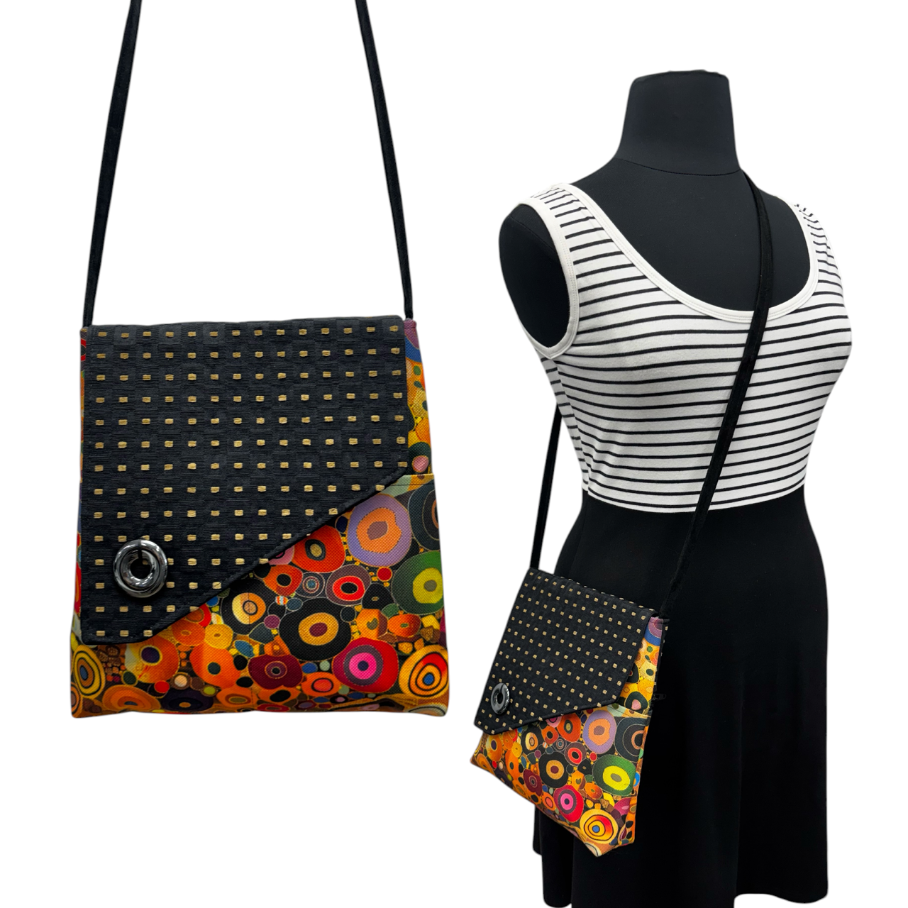 SALE Day Bag Multicolored Circles