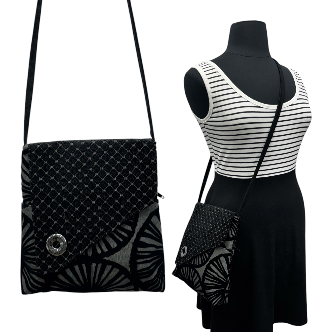 SALE Day Bag Black Swirls