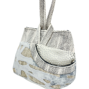 Sale Evening Wristlet Ice Blue Silver Cream -Dream Clouds