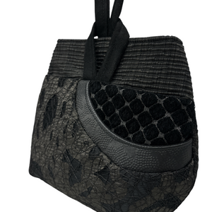 Sale Evening Wristlet Black on Black Overlay of Lace Mix of Beautiful Black