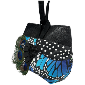 Sale Evening Wristlet Peacock Feather Blue Black Ombre