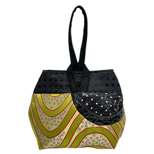 Sale Evening Wristlet Mardi Gras Green Black Silk Shine