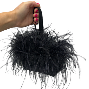 Show Stopping Good Time Wristlet Black Ostrich Feathers