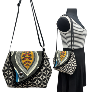 SALE Tiger Lily Bag Black Cream Orange Boho Summer Vibes