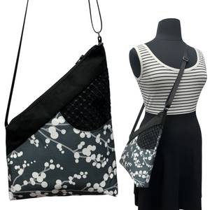 SALE Festival Bag Black Grey Tree Bubbles