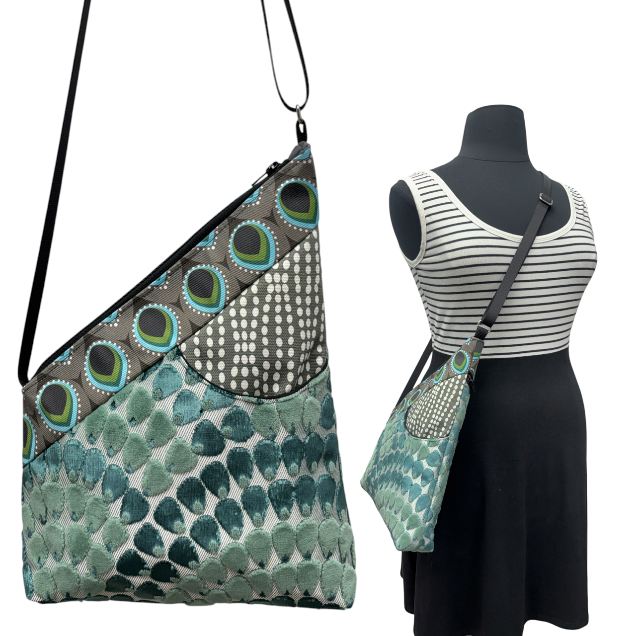 SALE Festival Bag Peacock Teal Grey