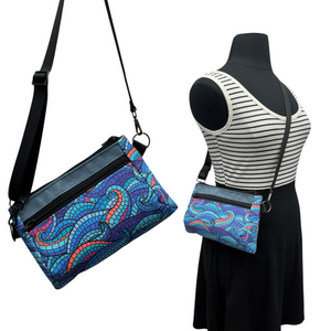 SALE 3-Way Bag Blue Mosaic Waves