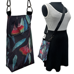 The BEST Water Bottle Bag + Cell Phone Pocket Deep Dark Blue Eucalyptus