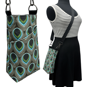 The BEST Water Bottle Bag + Cell Phone Pocket Teal Grey Peacock