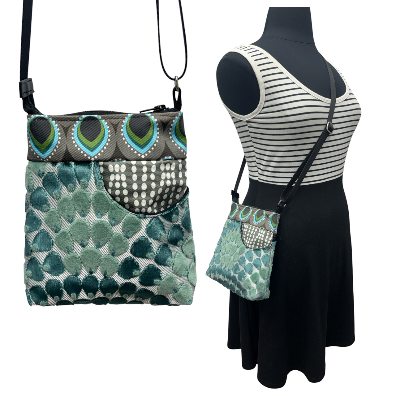 Sale MIILK Bag Grey Teal Peacock