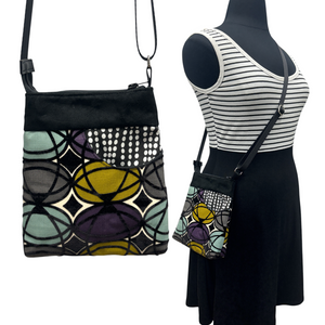 Sale MIILK Bag Black Mustard Purple Aqua Geometric
