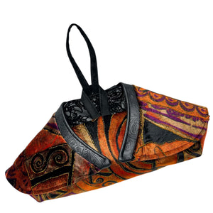 Evening Event Winged Wristlet Burnt Orange Black