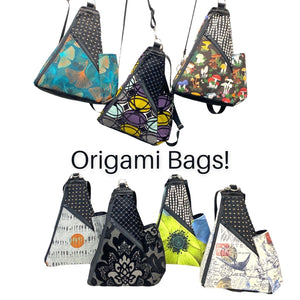 Origami Bag Geo Pattern Black/Purple/Mustard/Grey