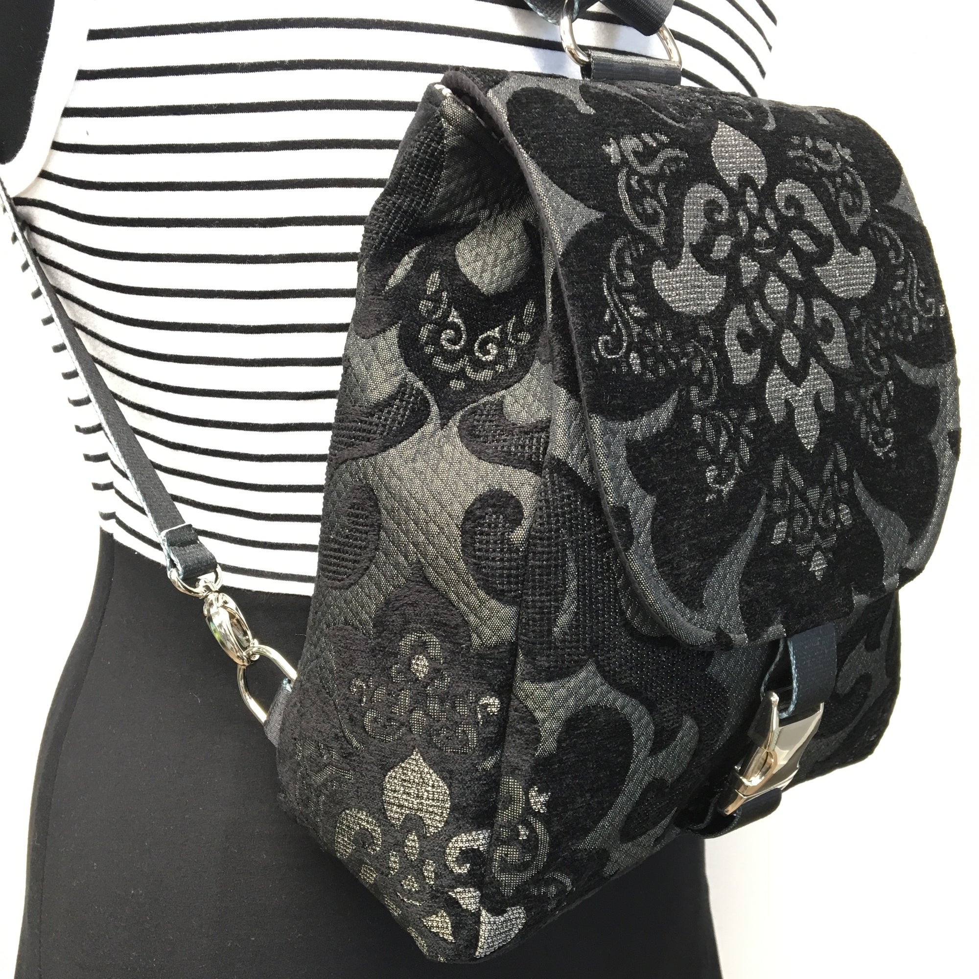 Backpack Black Lotus Flower