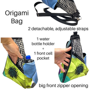 Origami Bag Geo Pattern Black/Purple/Mustard/Grey