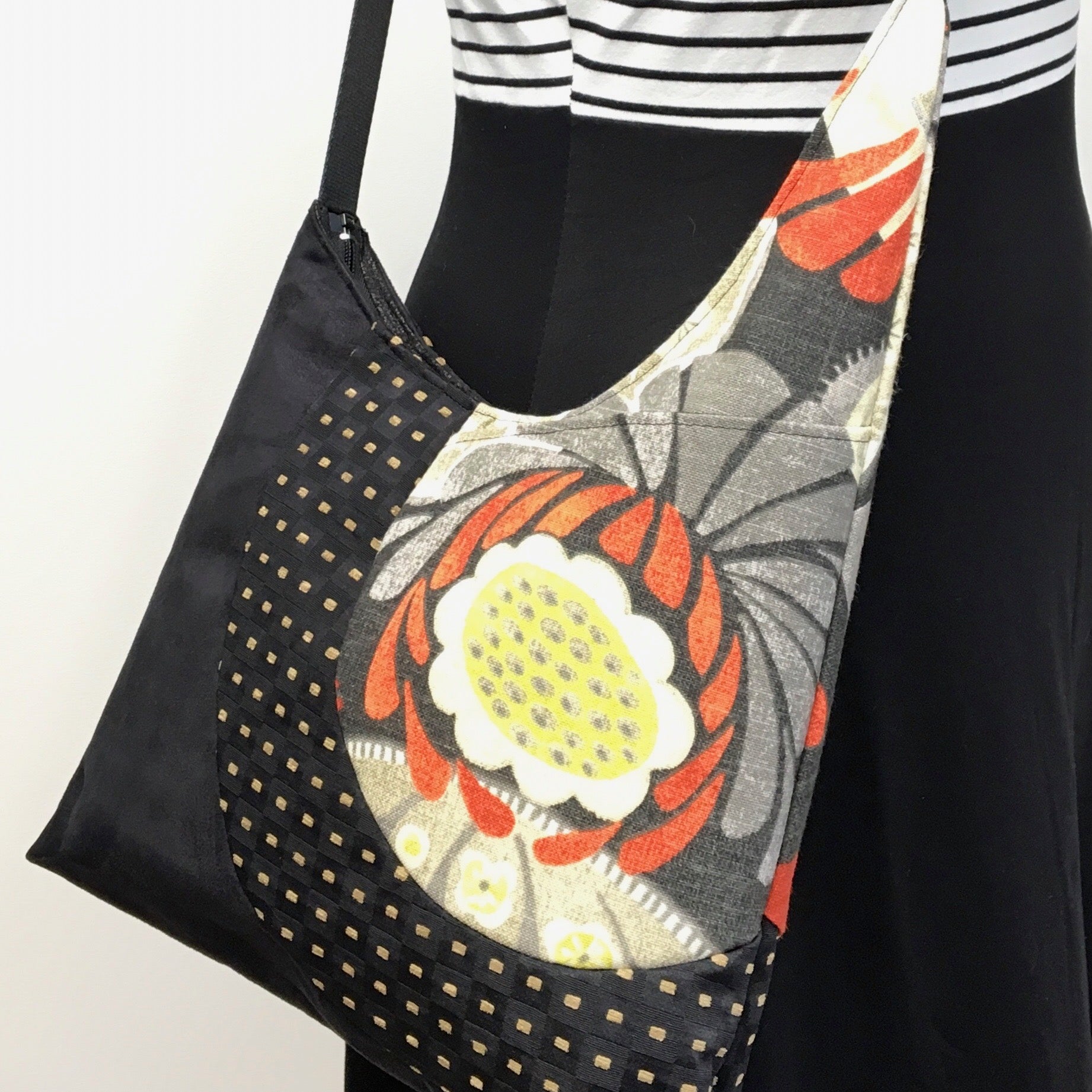 Cross Body Tote Orange/Grey Seed Pod