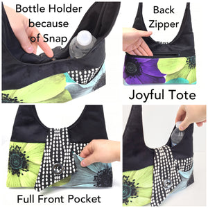 Joyful Tote Black Lotus Flower