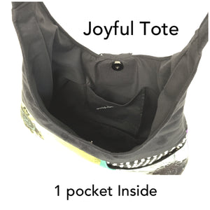 Joyful Tote Black Lotus Flower