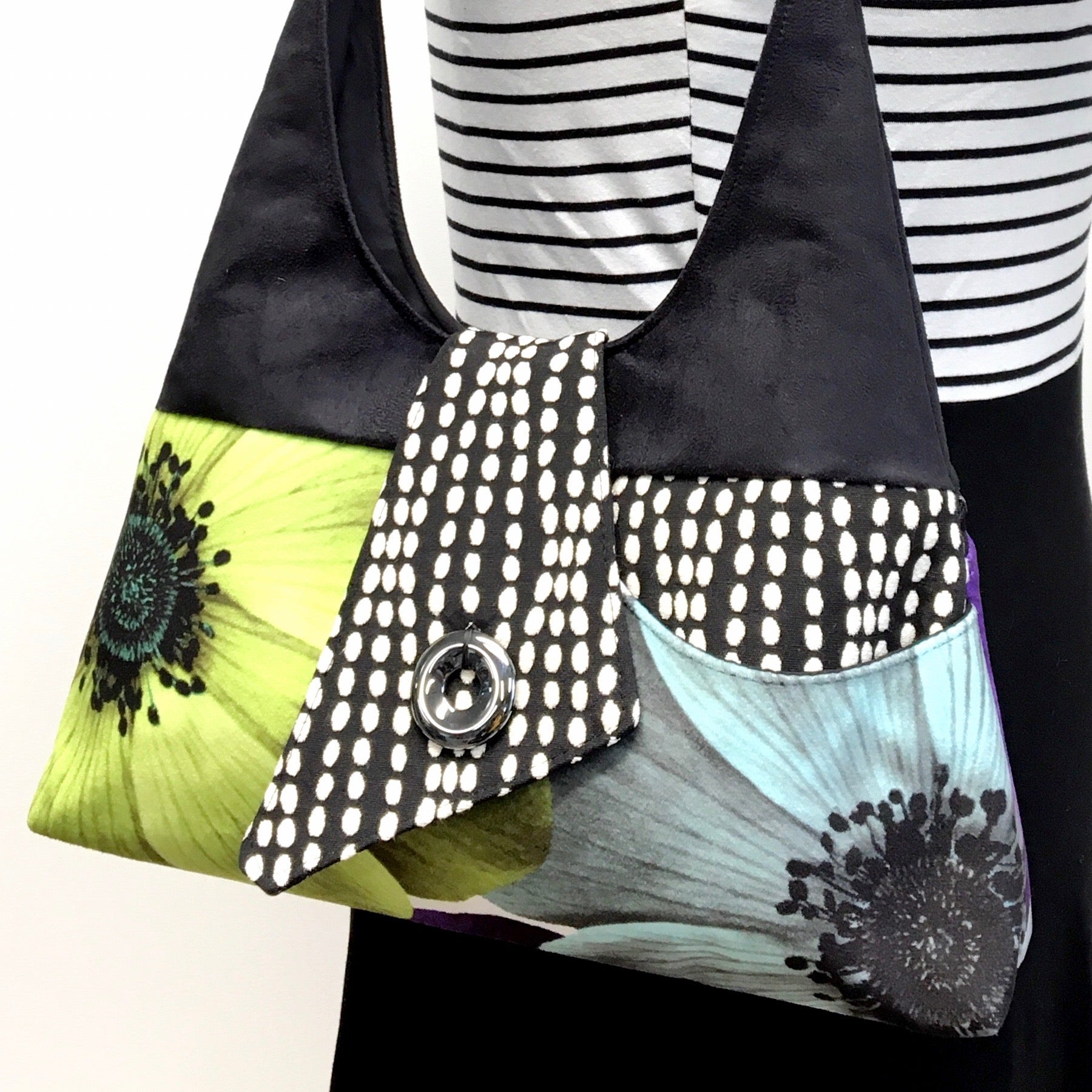 Joyful Tote Lime Big Flower