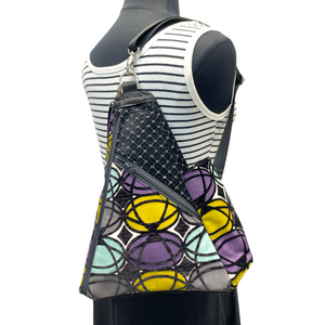 Origami Bag Geo Pattern Black/Purple/Mustard/Grey