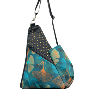 Origami Bag Ginkgo Teal/Orange/Black