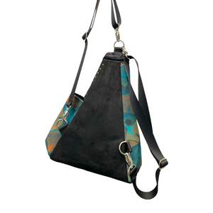 Origami Bag Ginkgo Teal/Orange/Black