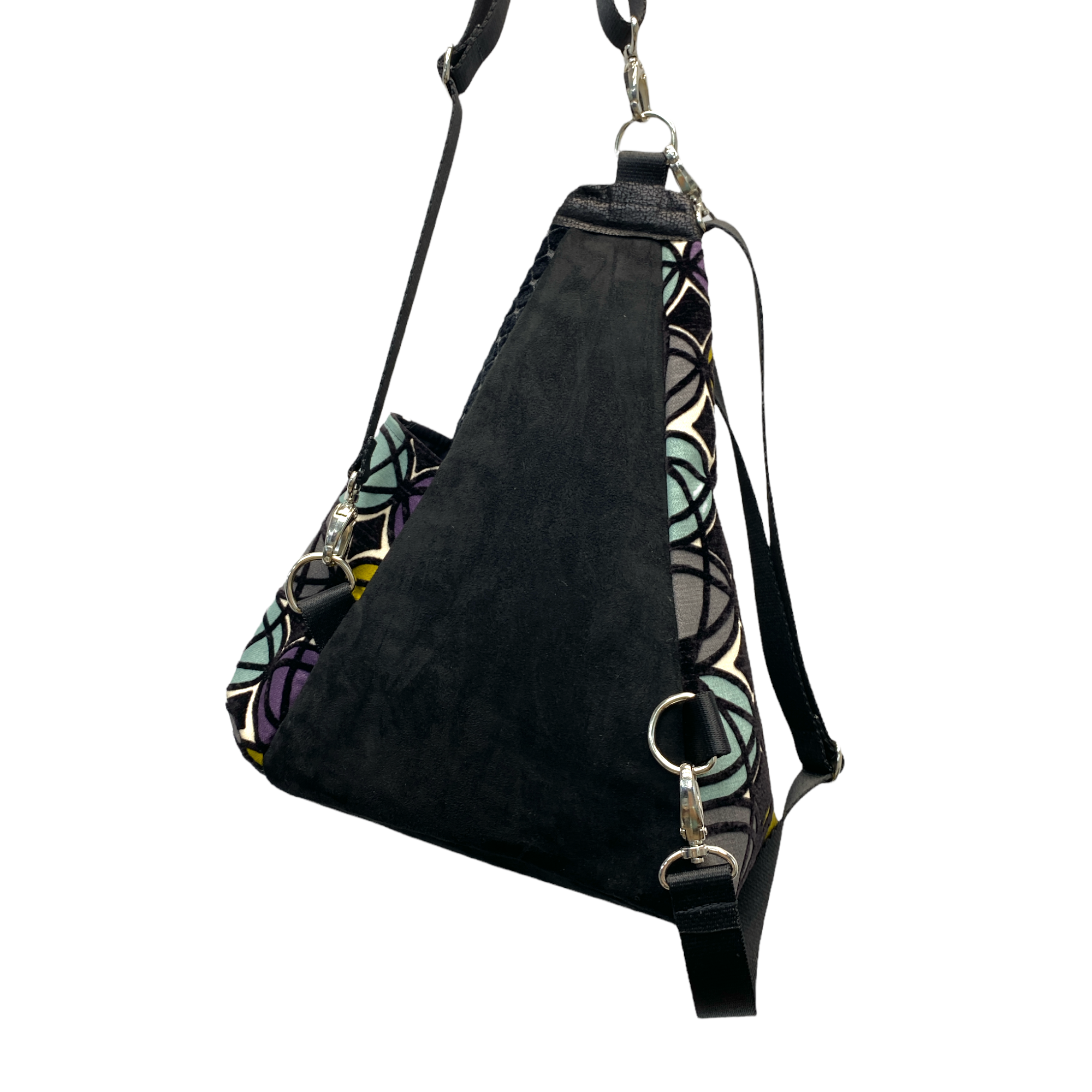 Origami Bag Geo Pattern Black/Purple/Mustard/Grey - Goldyfish Handbags Origami Bag Geo Pattern Black/Purple/Mustard/Grey - Goldyfish Handbags