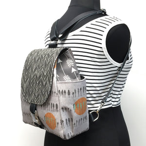 Backpack Grey Tree/Orange Sun
