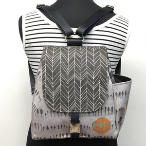 Backpack Grey Tree/Orange Sun