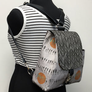Backpack Grey Tree/Orange Sun