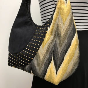 Hobo Bag Yellow/Grey Zig Zag
